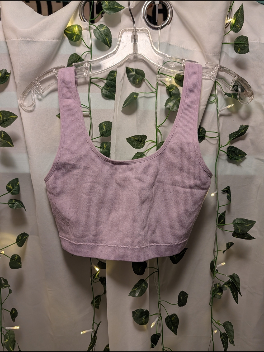 Bluenotes Lilac Ribbed Crop Tank
